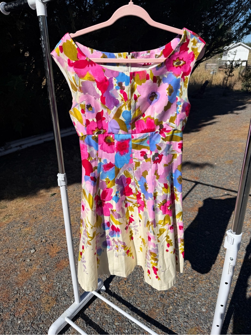 Eliza J Pink Multi Floral Fit-and-Flare Dress